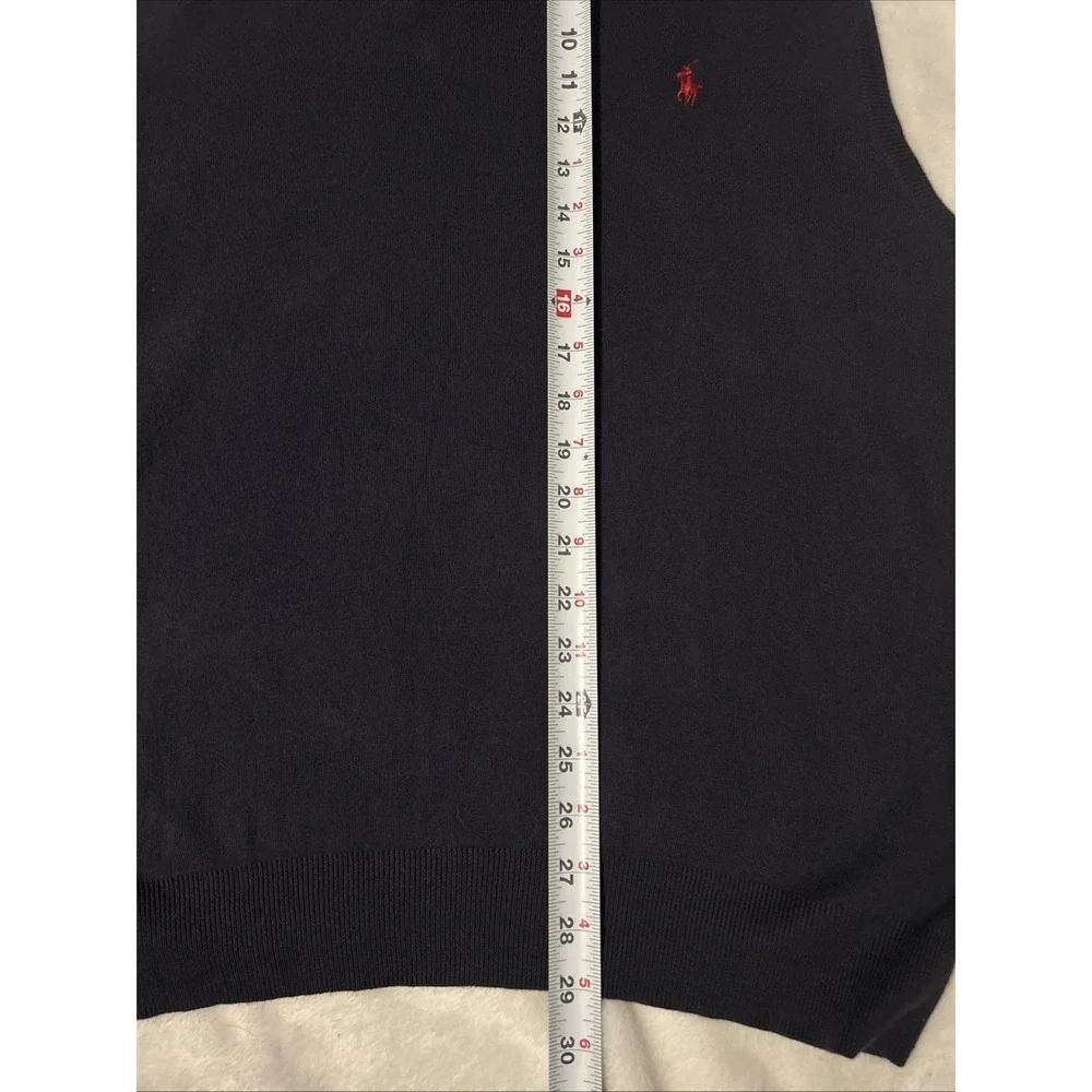 Polo Ralph Lauren Vest Men's 2XL Blue Sleeveless Pima Cotton Golf Red Pony